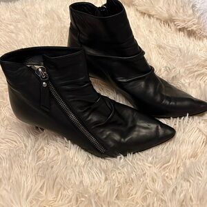 Jimmy Choo black leather Booties